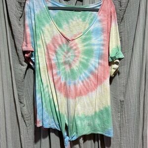 Tie-Dye V-Neck Women’s Top